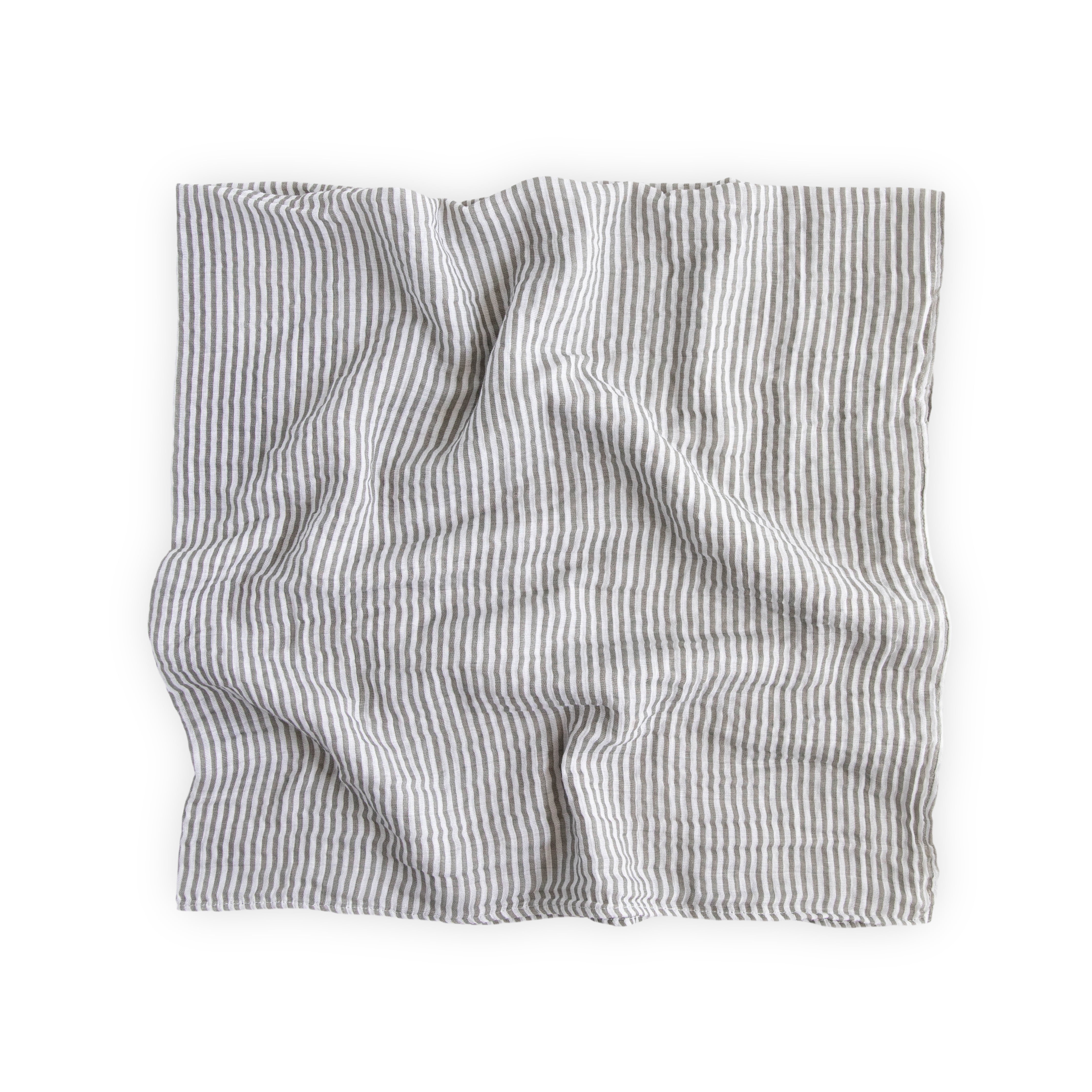 Little Unicorn Swaddle Blanket for Newborns, Toddler Muslin Blanket - Grey Stripe