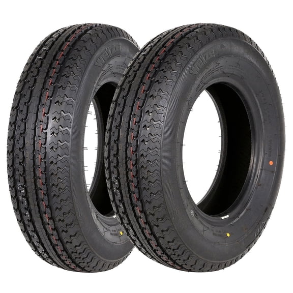 WEIZE ST175/80R13 Radial trailer tire, ST175/80-13 175 80R13, 6 Ply Load Range C, 91N Set of 2