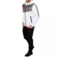 thumbnail image 4 of HAPIMO Savings Men's 2PC Collar Half Zipper Colorblock Pullover Jacket Hooded Sports Pocket Jacket Drawstring Top + Fall Winter Solid Pants Set White XXL, 4 of 5