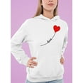 thumbnail image 2 of Love Balloon Heart Lettering  Hoodie Women -Image by Shutterstock, Female 4X-Large, 2 of 4