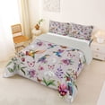 thumbnail image 2 of Erosebridal Chic Hummingbird Queen Comforter Set for Girls Women, Butterfly Flower Bedding Comforter Set, Gray Reversible, 3pcs, 2 of 6