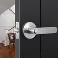 thumbnail image 2 of Scifil Door Lever Lock with Keys, Lever Keyed Entry Door Knobs for Bedrooms Bathroom Locking Privacy, Entry Door Handle Reversible for Right & Left Side, Door Lever Classic Series, Brushed Nickel, 2 of 7