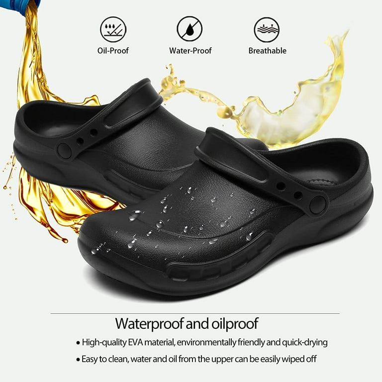 Men's Women's Working Clogs Shoes EVA Black Garden Mule Clog Kitchen Work  Sandals Nurse Chef