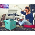 thumbnail image 2 of Caja de almacenamiento de discos de vinilo Snap-N-Store - 12" - 1 paquete - Caja con capacidad para 75 álbumes de vinilo - Menta, 2 of 5