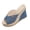 Light Blue, variant on Women Platform Wedge Heel High Slippers Canvas Casual Comfortable Slide Sandals For Summer Beach Walk, Beige