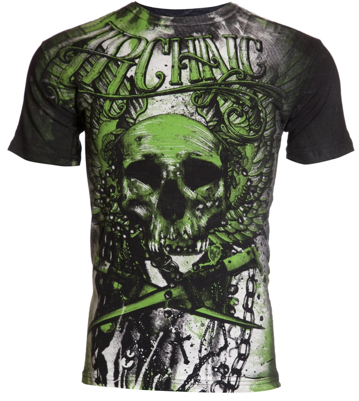 Camiseta De Hombre Xtreme Couture By Affliction | Estampado Biker Skull "Restos Carbonizados" | Tallas S A 5XL