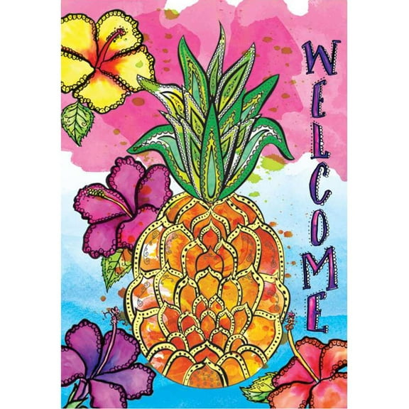 Premier Illuminated House Flag - Welcome Pineapple