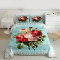 thumbnail image 2 of Castle Fairy Romantic Floral Rose Bedding Comforter Set 2pcs for Teenagers,Musical Note Melody Twin Comforter Sets Microfiber,Retro Vintage Aesthetic Breathable Bedding Set,Luxury Bedroom Decor, 2 of 8