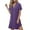 Purple, variant on Ahuyic Summer Plus Size Dress For Women, Womens Short Sleeve V-Neck Casual Dress, Womens Summer Dress V-Neck Casual Short Sleeve Dress Night Dress A Line Dress