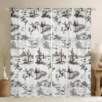 Manfei Cool Western Cowboy Curtains Pack of 2 (42x84 Each),Rustic Farmhouse Cabin Curtains Blackout,Tropical Desert Botanical Cacrus Bedroom Curtains For Men Women,Breathable Home Decor
