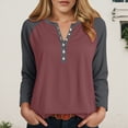 thumbnail image 4 of Godom Blouses for Women Fall Long Sleeves V Neck Tops Casual Knit Tunic Loose Fit T Shirt, 4 of 7