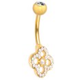 thumbnail image 2 of Celtic Design Belly Button Ring Clear with CZ Gems, 2 of 2