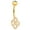 Gold, variant on Celtic Design Belly Button Ring Clear with CZ Gems