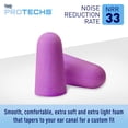 thumbnail image 4 of Tapones de espuma Flents para dormir, 50 pares, NRR 33, color morado, 4 of 9