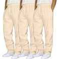 thumbnail image 2 of TOWED22 Mens Active Fleece Athletic Sweatpant Basic Running Drawstring Workout Sweat Pants(Beige,3XL), 2 of 4