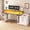 White, variant on SEDETA Electric Standing Desk Farmhouse Style, 55 Inch Height Adjustable Computer Desk with 3 Drawers, File Cabinet, Storage Shelves, Power Outlets, Wood Home Office Desk for Work, Study, White