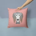 thumbnail image 2 of Dog Face Checkerboard Design Fabric Decorative Pillow, 2 of 4