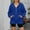 Blue, variant on Women's Casual Oversized Half Zip Sweatshirts Long Sleeve Solid Color Pullover Jackets with Pockets