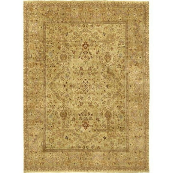 9 ft. 9 in. x 17 ft. 10 in. Tabriz Collection Hand-Knotted Lambs Wool Area Rug