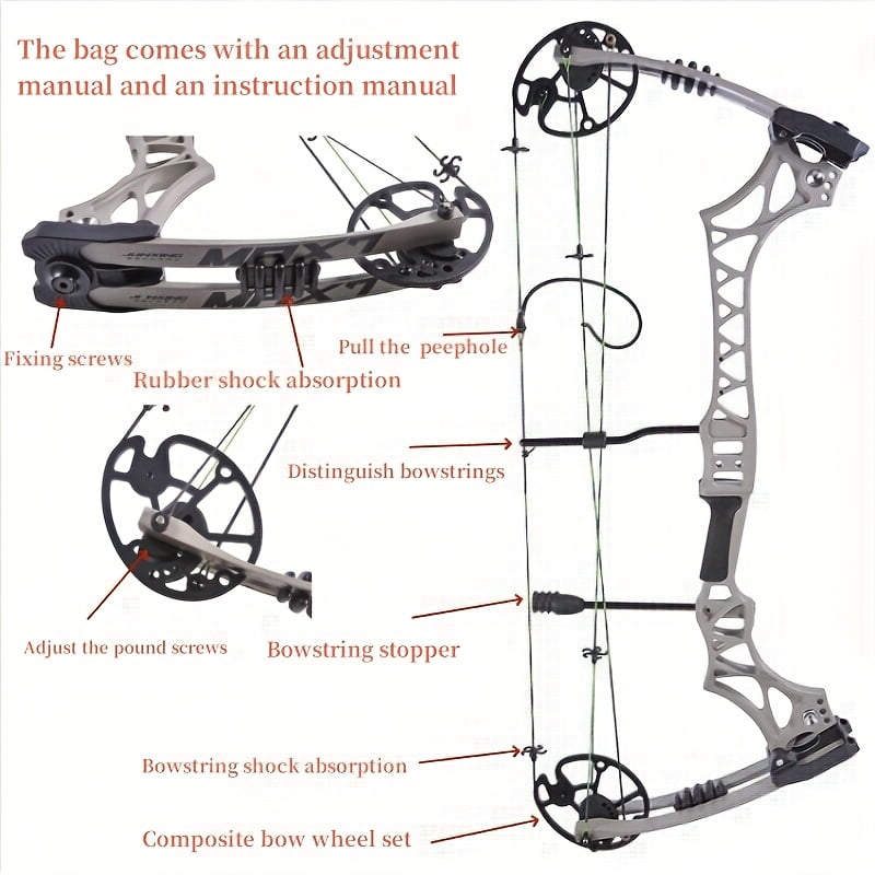 1pc 30-70lbs Adjustable Alloy Compound Bow, Outdoor Hunting Archery Competition Special Compound Bow Set