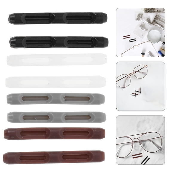 WEUVEB 4Pairs Universal Silicone Temple Tip Covers Comfortable Eyeglasses Accessories