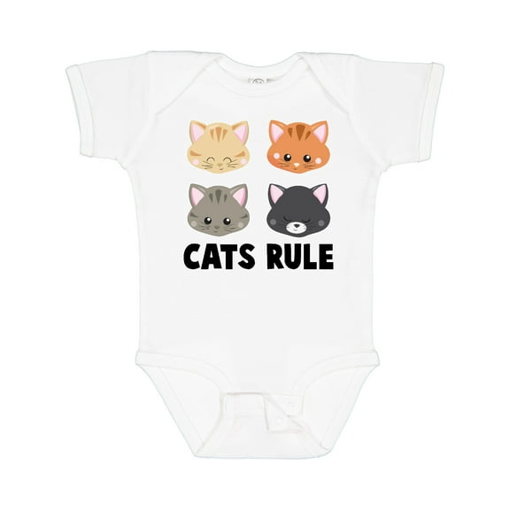 Inktastic Cats Rule with Cat Heads Boys or Girls Baby Bodysuit