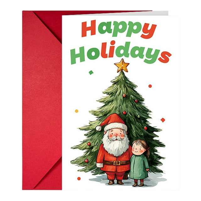 BKER Festive Holiday Greeting Card With Envelope For Celebrations And Seasonal Wishes Perfect For Family And Colleagues