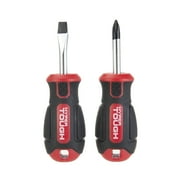 Hyper Tough 2 Piece Stubby Screwdriver Set, 4 inch