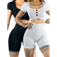 thumbnail image 1 of Set De Dos Conjunto Deportivo Unitalla Casual Mujer Short y Blusa Stretch Comodidad y Estilo, 1 of 5