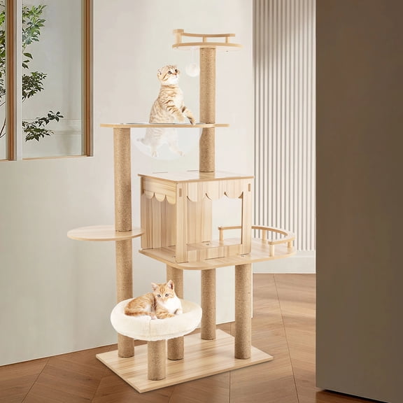 Cat Tree Tower for Indoor Cats,Modern Cat Tree Luxury Cat Tower Condo