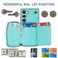 thumbnail image 4 of Crossbody Wallet Case for Samsung S22, RFID Blocking PU Leather Zipper Handbag Purse Flip Cover, Kickstand Case with Card Slots Holder Wrist Strap Lanyard for Samsung Galaxy S22, Mint, 4 of 12