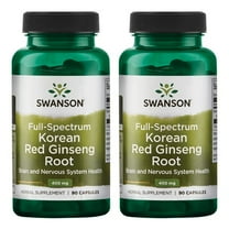Swanson Full-Spectrum Korean Red Ginseng Root 400 Milligrams 90 Capsules (2 Pack)