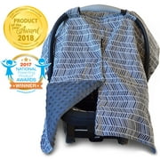 Kids N' Such Baby Canopy Cover for Car Seat, With Peekaboo Opening, Gray Dot Minky