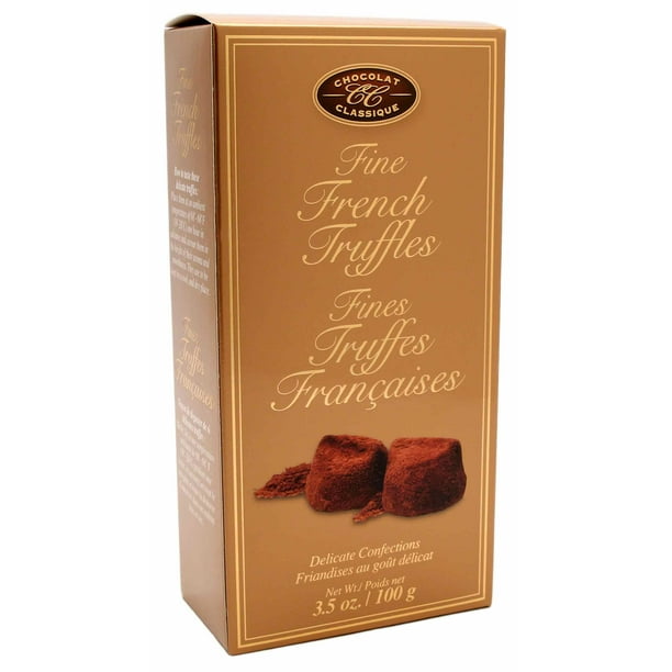 Chocolate Dusted Fine French Truffles Gold Gift Box