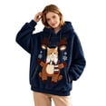 thumbnail image 3 of Christmas Reindeer Pet Carrier Hoodie, Teddy Dog Pocket Sweatshirt with Head Window for Women, 3 of 7