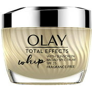 Face Moistuizer Cream by Olay Total Effects Whip, Facial Lotion with SPF 25 & Vitamin E, Fragrance Free, 1.7 Oz