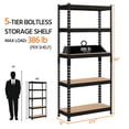 thumbnail image 2 of 5-Tier Metal Storage Shelves Unit, Heavy Duty Boltless Garage Shelving Adjustable Rack for Warehouse Basement Shed Organization, Black, 2 of 6