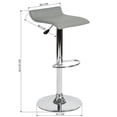 thumbnail image 4 of Taburete de bar Ajustable FurnitureR Juego de 2 sillas altura Ajustable gris Moderno, 4 of 6