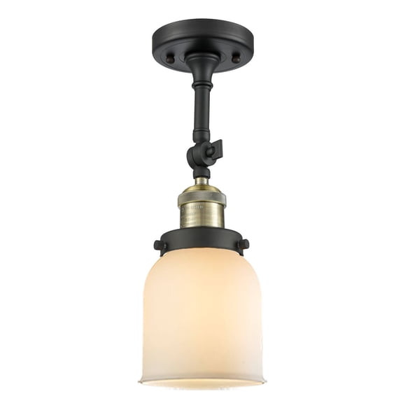 Innovations 1-LT LED Small Bell 5" Semi-Flush Mount - Black Antique Brass - 201F-BAB-G51-LED