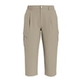 thumbnail image 6 of Cargo Capri Pants for Women High Waisted Elastic Knit Waist Casual Capris Trousers Quick Dry Hiking Cropped Pants with Pocket, 6 of 8