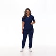thumbnail image 5 of LYMAYTER Women Nurse Uniform Summer Fashion Medical Uniform for S-2XL Stretch Top + Jogger Pants Medical Workwear Set, 5 of 6