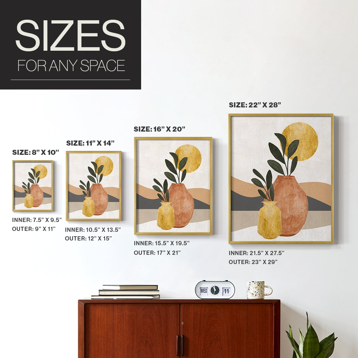 Adobe Moon II in Paper Solid Wood 16 x 20 Framed Print