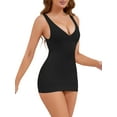 thumbnail image 4 of INSPIRE CHIC Women's V-Neck Control Waisted Slimming Tops Sleeveless Slim-Fit Shaping Tank L Black, 4 of 5
