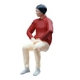 thumbnail image 3 of Figura de diorama 1/64, modelo en miniatura pintado, muñeca anciana realista, juguete para parque camisa roja, 3 of 9