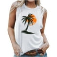 thumbnail image 2 of Titcea Tank Top for Women Palm Tree Printed Round Neck Sleeveless Graphic Tees Hawaiian Beach Holiday Summer Casual T Shirts, 2 of 5