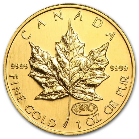 1999/2000 Canada 1 oz Gold Maple Leaf Fireworks Privy BU