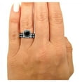 thumbnail image 3 of NYS Jewellrs 14K Black Gold Plated 2.40 Ct Round Cut Black Diamond Engagement Wedding Christmas Thanksgiving Halo Bridal Ring Set 925 Sterling Silver For Women's -4.5, 3 of 3