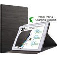 thumbnail image 1 of iPad PRO 2016 9.7 [PRO 9.7 2016] Pouce A1673 A1674 MLPX2LL/A MLPW2LL/A MLPY2LL/A MLYJ2LL/A Profil Mince & Support d'Angle de Vision Réglable Texture Bois Couverture - Black, 1 of 8