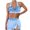 Blue, variant on Youyipin Womens Swimsuits High Waisted Bikini Sets Two Piece Tummy Control Swim Skirt Color Block Skirted Swim Suits For Women 2025