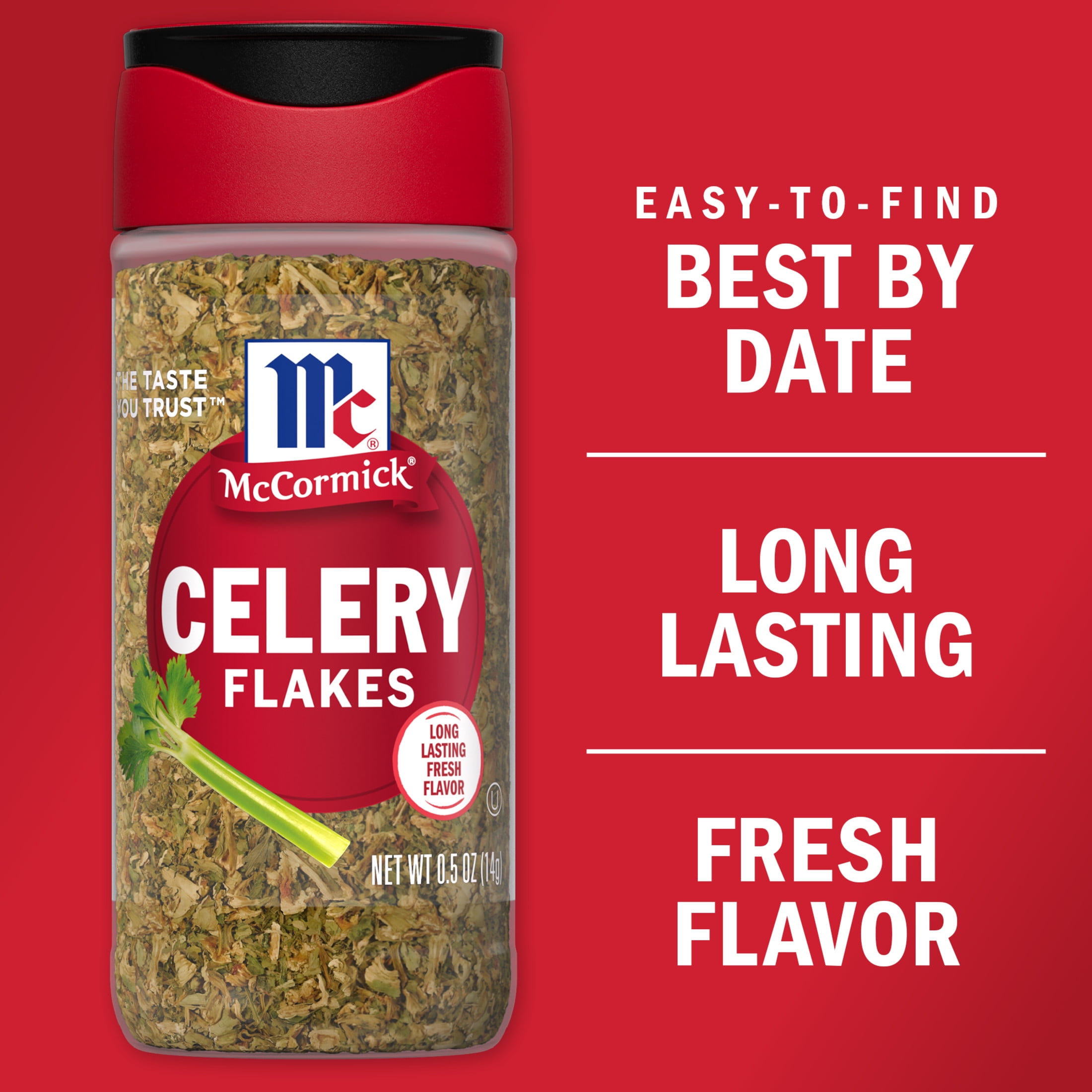 (3 pack) McCormick Kosher Celery Flakes, 0.5 oz Bottle